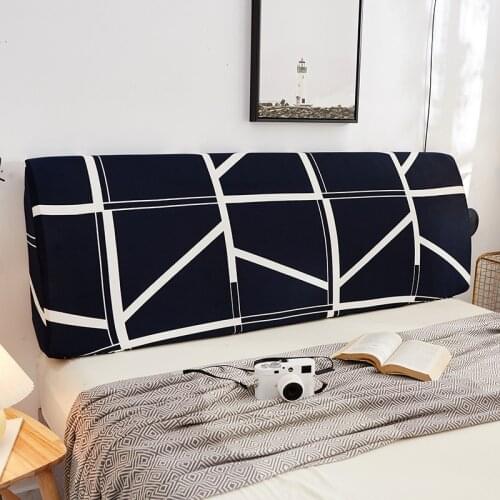 Fashion Geometric Line Print Bed Head Dust Cover High Elastic Tight Wrap Bed Protector Anti-dirty Dustproof Headboard Cover