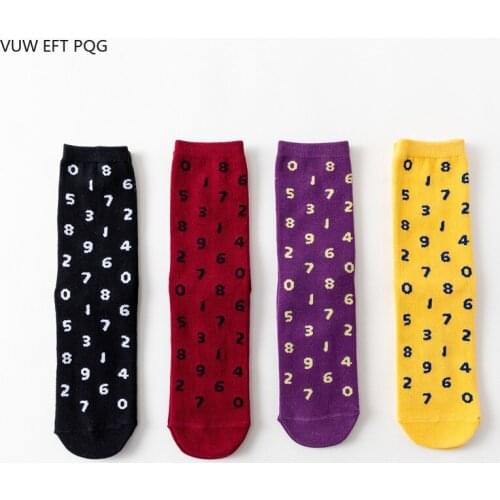 Men and women couple socks new design digital pattern hip hop street cotton socks