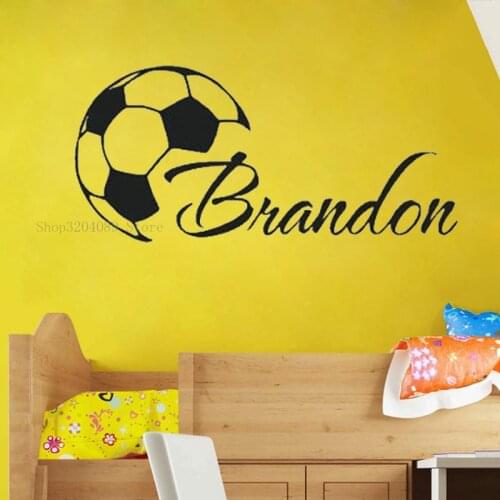 Football Custom Name Wall Stickers Vinyl For Boys Room Personality Name Football Home Decor Creative Self Adhesive Poster CN407