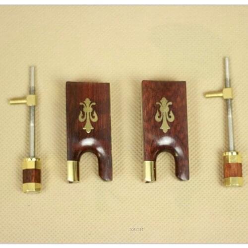 2 set Top new 4/4 violin snake wood frog copper parts with screw accessories