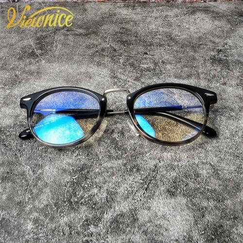 Viewnice Classical Acetate glasses frame Men Vintage Women agate eye glasses frames Anti blue light glasses lunette de vue trans