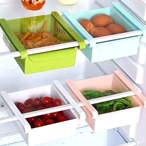 Fridge Storage Organizer Drawer Scalable Storage Rack Shelf with Ventilation Holes Food Fresh Spacer Layer Draining Holder
