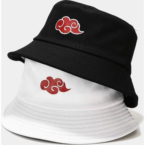 Unisex Cotton Bucket Hats Men Women Summer Sunscreen Panama Caps Red Cloud Fedoras Outdoor Casual Beach Flat Visor Fisherman Hat