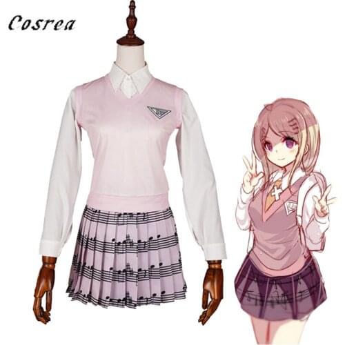 Anime Danganronpa V3 Akamatsu kaede Cosplay Costume Shirt Skirts Killing Harmony Uniform Girls Women monokuma Wigs Halloween