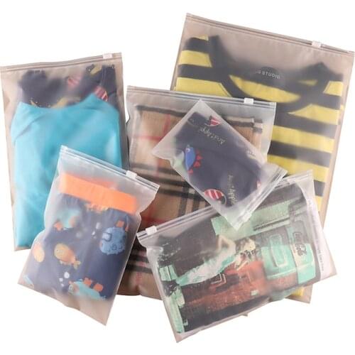 Zipper Plastic Bag Clothes Storage Bag Frosted Zip Pouch Travel Storage Bag Matte Thick Bag 10 PC 0.2MM