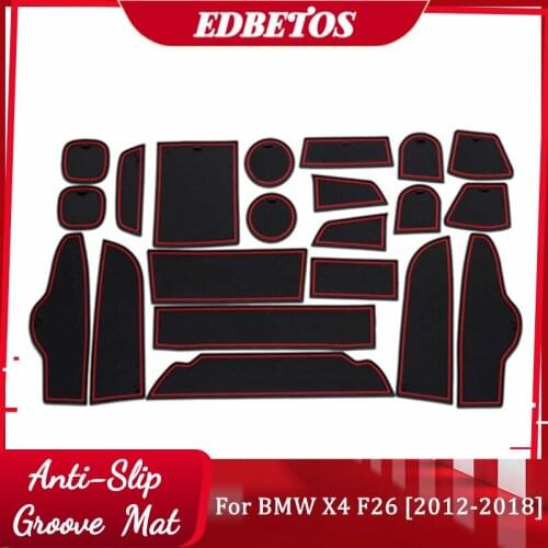 For BMW X4 F26 Door Groove Anti-Dirty Mats Cup Holder Liners 21 pcs For BMW X4 F26 2012 2013 2014 2015 2016 2017 2018