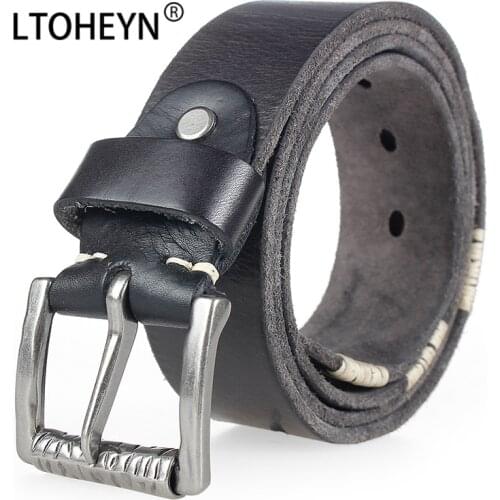 New Style Buckle Mens Leather Belt High-quality First Layer Cowhide Woven Business Casual Retro Style Belt 557