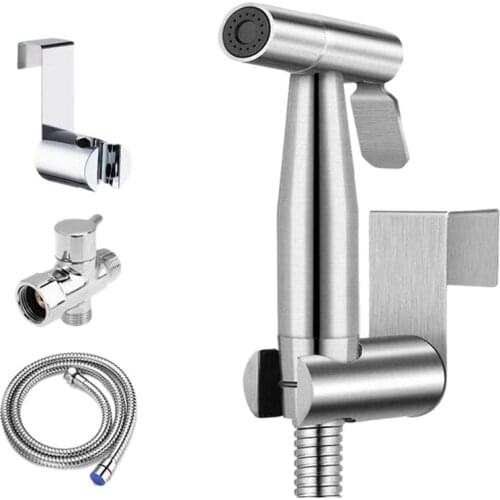 Handheld Bidet Toilet Sprayer Kit Stainless Steel Bidet Faucet for Bathroom Spray Shower Sprayer Douche Kit Cleaning