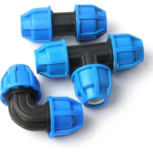 5pcs 20mm Water Pipe Connectors Farm Agricultural Irrigation System PE Garden Hose Elbow Tee Connector Irrigator Tube Fittings