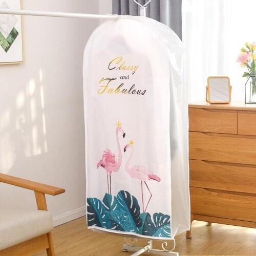 Flamingo Stereoscopic Clothes Cover Visible Waterproof Clothing Bags for Dress Suit Garment Coat Oxford Clothes Cover