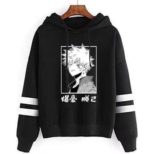 Boku No Hero Academia Hoodies Women Men Streetwear Hooded Bakugou Sugoi Himiko Graphic Coat Winter Thin Fleece Warm Hoodies