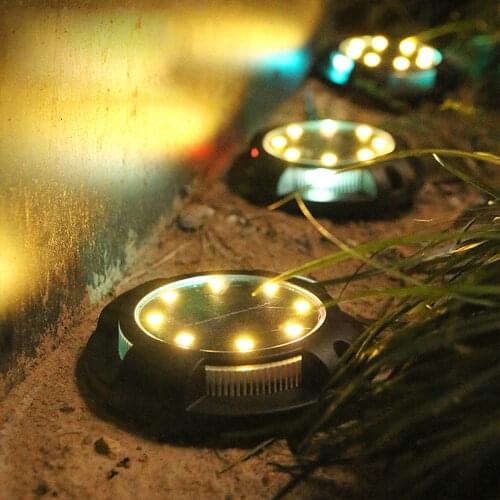 2pc/lot New 4+8 LED Solar Ground Light Outdoor Waterproof 12LEDS Garden Landscape Lights for Pathway Yard Deck Patio Walkway