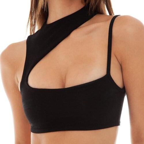 Sexy Hollow Out Halter Tank Top 2021 Fashion Women Sleeveless Solid Color Slim Fit Crop Top Summer Camis Tops Streetwear