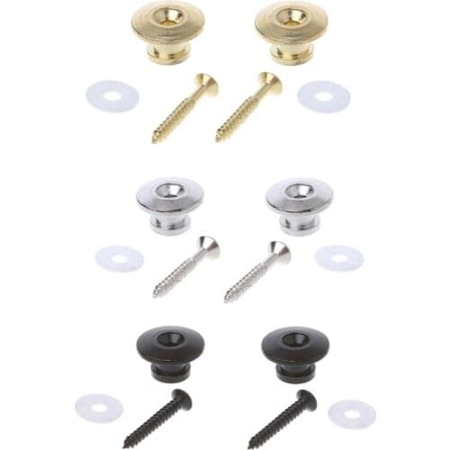 1 Pair Mushroom Head Electric Guitar Strap Buttons Locks with Mounting Screws #20/12