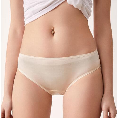 1PC 100% Silk Womens Sexy Low Waist Panties Briefs Underwear Lingerie M L XL SG009
