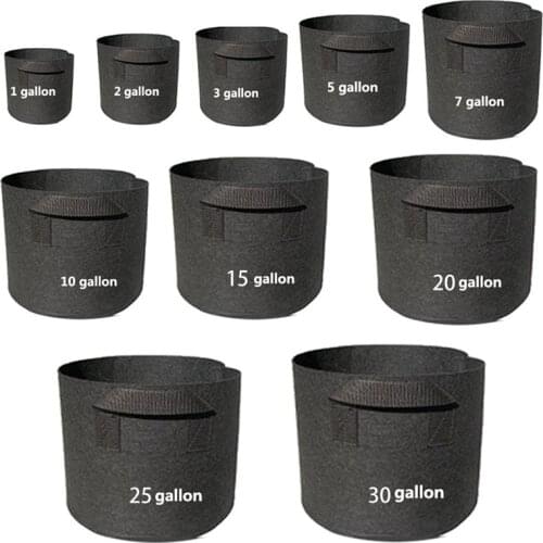 1pc Plant Grow Bag 1/2/3/5/7/10/15/20/25/30 Gallon Non-woven fabrics Black Home Garden tool Vegetable Potato Vegetable Pot