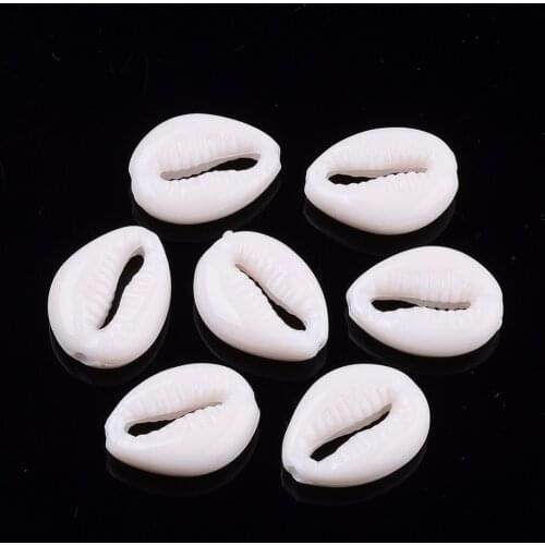 100pcs White Cowrie Shell Beads DIY Necklace Bracelet Accessories Charms Opaque Acrylic Beads For Jewelry Making