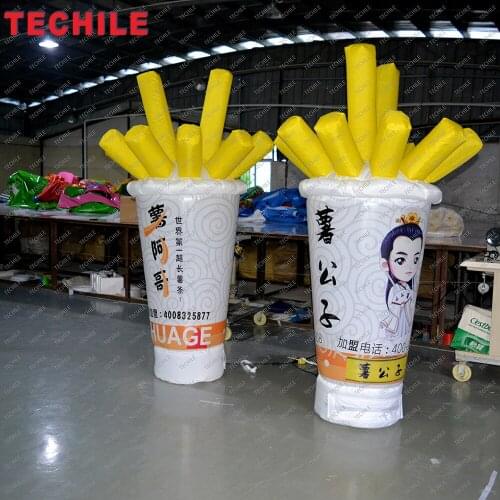 2.5m Promotion giant Outdoor giant activity inflatable French fries cartoon for advertising display