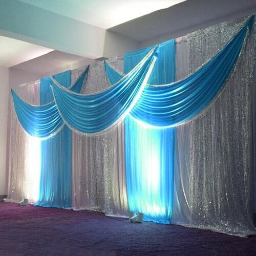3M high x6M wide swags for backdrop curtain party background valance wedding backcloth stage curtain decoration free shipping