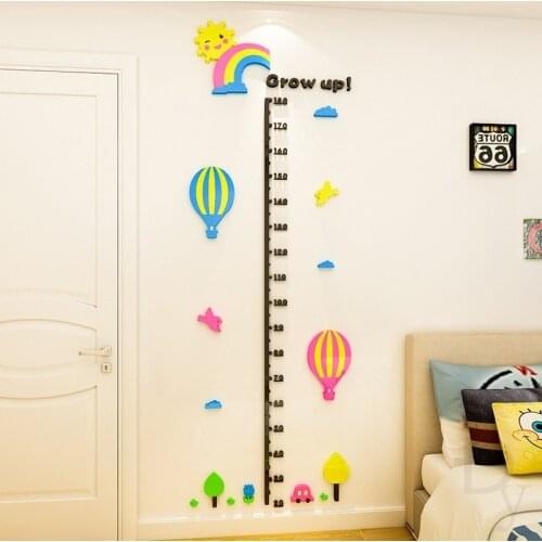 Cartoon 3D Height Stickers Baby Measurement Height Ruler Children Room Kindergarten Living Room Bedroom Wall Stickers Decoration