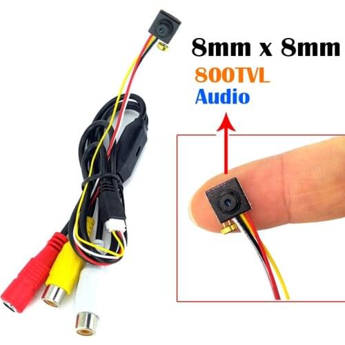 8mm X 8mm 800TVL CMOS Super Small HD CCTV Mini Camera With Audio