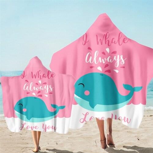 Cartoon Animals Microfiber Bath Towels For Kids Adults Bath Beach Hooded Towel Swimming Wrap Cloak