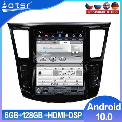 6G+128GB Tesla Big Screen For Infiniti QX60 Android Multimedia Player Auto Stereo Unit Car GPS Navigation Audio DVD Video Player