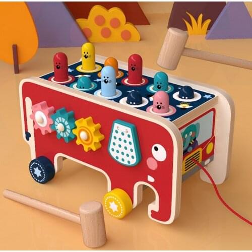 Kids Baby Montessori Educational Wooden Toys Whac-a-Mole Game Wood for Boys Girls Children 3 5 8 Years Old Learning Sensory Toys