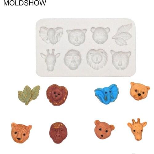Various animal heads Mold cow sheep pig Lion head Chocolate Moulds,Fondant Baking Cake Supplies,Sugar Mould Tool,Silicone Molds