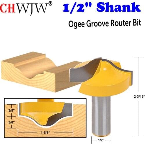 1PC 1/2" Shank 1-5/8" Ogee Groove Router Bit - CHWJW 14984