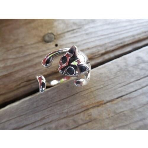 Wholesale New Trendy Adjustable Cat Ring Gold Silver Promose Rings For Women Girl World Of Warcraft Overwatch Aros Cat Jewelry