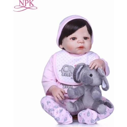 NPK 56CM Real Full Silicone Body Girl Reborn Baby Girl Doll Toys Realistic Newborn Princess Babies Fashion Doll Toy Bebes Reborn