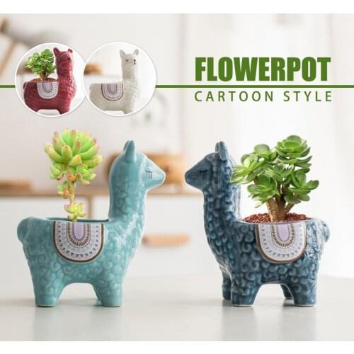 Cartoon Animal Miniature Model Decoration Succulent Flower Pot Creative Home Gardening Plants Potted Ceramic Pots Ornament