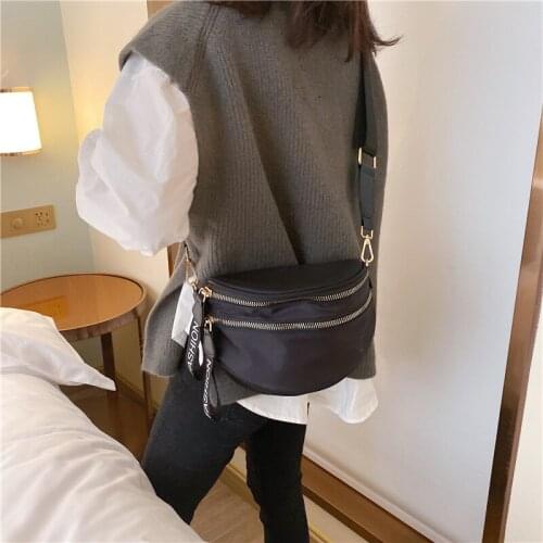 Fashion Womens Waist Bag High Capacity Waterproof Nylon Fanny Pack Bananka Bag on A Belt Satchel Women Belly Band Belt Bag