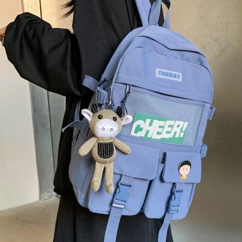 Fashion College Student Cute Waterproof Backpack Purse Women High Capacity Female Travel Schoolbags Kawaii Men Nylon Girls Bag50