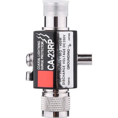 Lightning Arrestor Lightning Surge Protector N Male Plug to N Female Coaxial 0-2.5GHZ 400W CA-23RP 50ohm DC-2500MHz N Connector