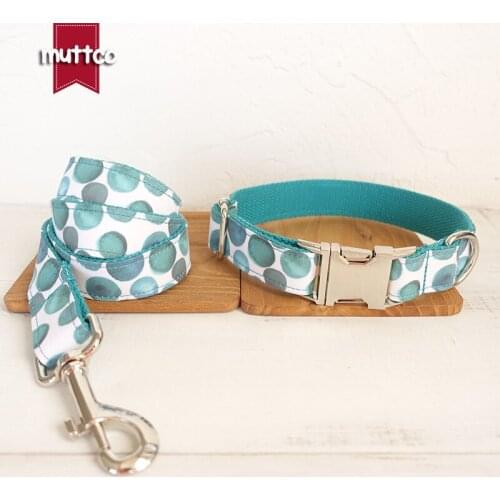 MUTTCO retailing self-design handmade accessory THE BUBBLE fashionable dog collars and leashes set 5 sizes UDC053