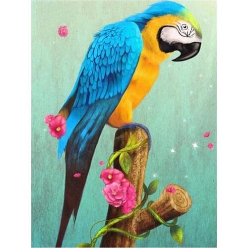 Animals Full Square Diamond Painting Kits Parrots Diy Mosaic Embroidery Picture Crystal Rhinestones Stickers Decal Wall Art Gift