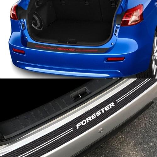 Carbon Fiber Car Trunk Door Sill Plate Protector Rear Bumper Guard Plate Decorative Decals For Subaru Forester SF SG SH SJ SK