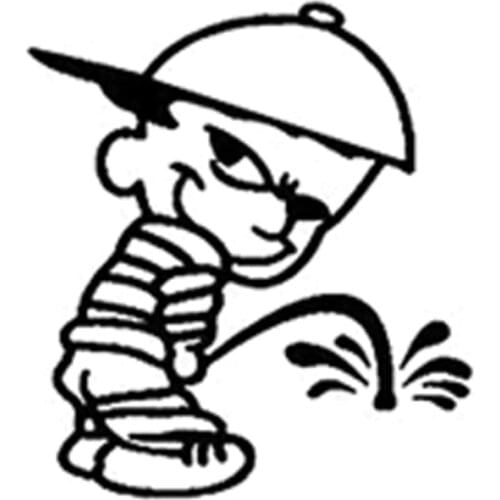 13.9cm*15.5cm Peeing On Haters Boy Funny Vinyl Decals Car Stickers Black/Silver Accessories S6-3314