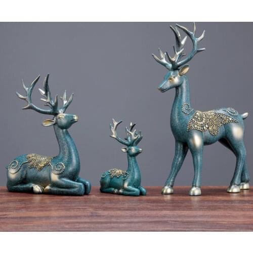 2021 New European Decorations Creative Lovers Gift Wine Cabinet Living Room TV Cabinet Decoration Lucky Deer Decorations