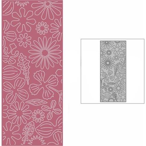 New Daisy Flowers Fans Slim Background Plate 2021 Metal Cutting Dies for Scrapbooking and Card Making Embossing Craft No Stamps