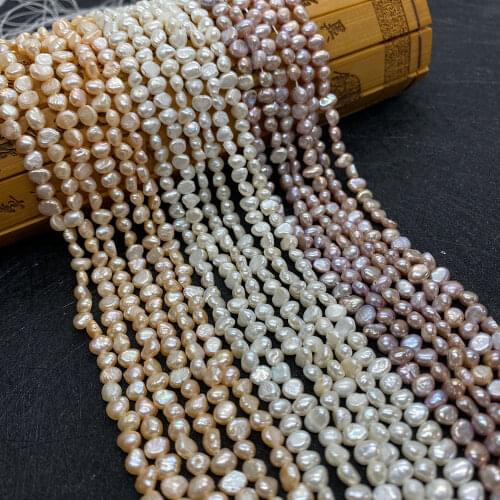 New Natural Freshwater 4-5mm Rice-shaped Pearl DIY Jewelry Making Fashion Necklace Bracelet Ladies Jewelry Accessories
