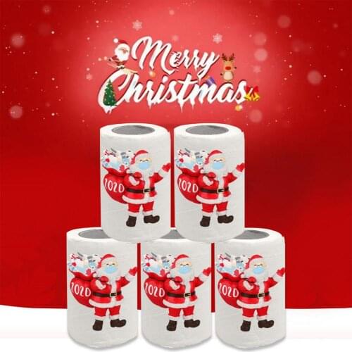2021 New Year Gifts Santa Claus Reindeer Christmas Toilet Paper Christmas Decorations For Home Natale Noel Navidad 2020