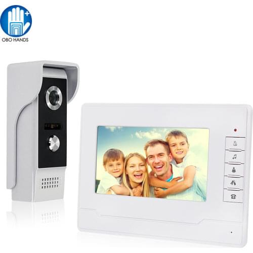 NEW 7inch Wired Video Intercom Door Bell Video Door Phone System for Home Color Screen Waterproof Outdoor Camera IR Night Vision