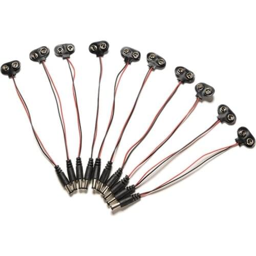 New High Quality T type 1/3Pcs 9V DC Battery Power Cable Leads Cord Plug Clip Jack Connector for Arduino DIY