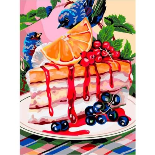 Scenery full diamond painting by numbers birds food mosaic art canvas embroidery stickers rhinestone picture puzzle wall paper