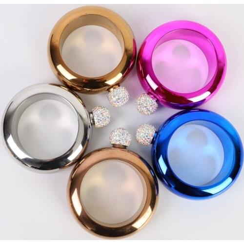 Portable Bracelet Flask 3.5oz Stainless Steel Hip Flask Ring 100ml Wine Flask Whiskey Alcohol Bracelet Bottle for Bar Kitchen