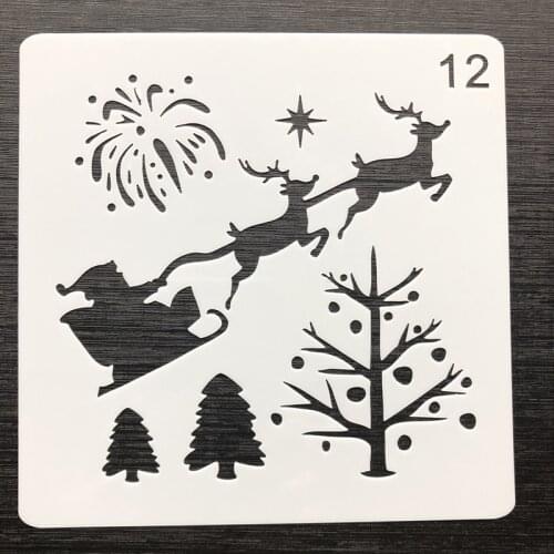 Christmas DIY Craft Hollow Layering Stencils For Wall Painting Scrapbooking Stamp Album Decorative Embossing Paper Card