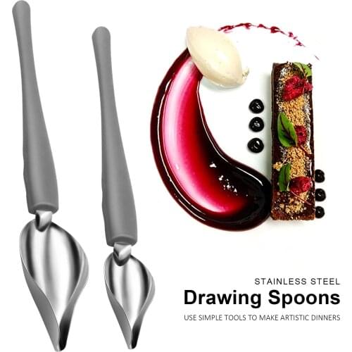 Chef Decoration Spoon Decorate Sushi Food Draw Tool Design Sauce Dressing Plate Dessert Bakeware Cake Gastronomy Coffee Spoon
